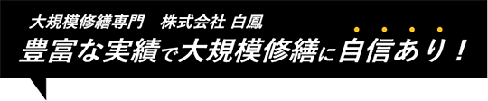 大規模修繕工事 株式会社白鳳 豊富な実勢で大規模修繕に自信あり！